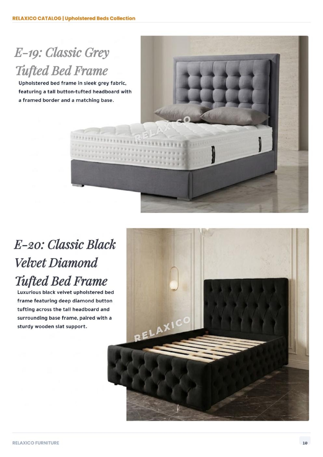 Classic Black Velvet Diamond Tufted Bed Frame
