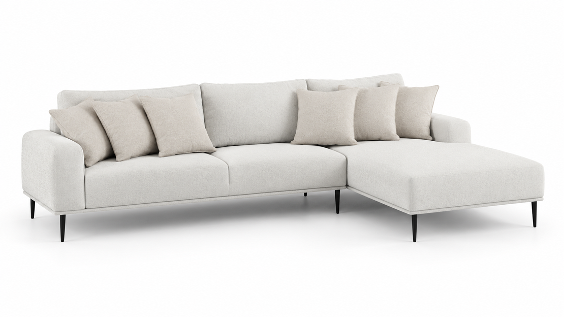 Off-White Tufted Boucle Sofa