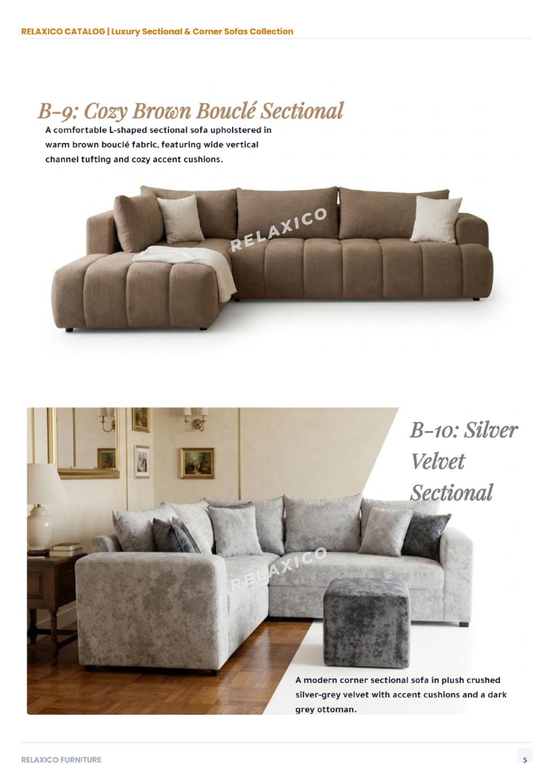 Cozy Brown Boucle Sectional