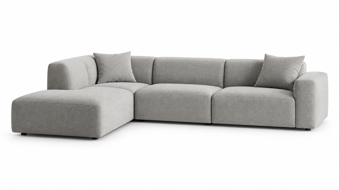 Contemporary Grey Velvet Sectional