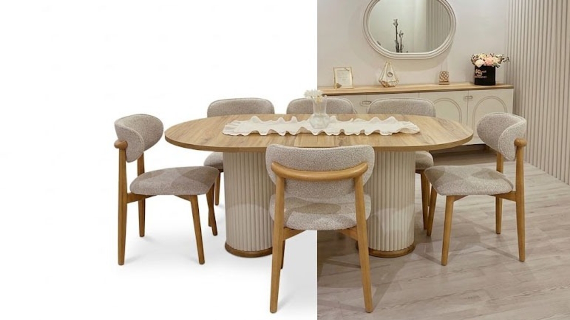 Nordic Walnut Round Dining Set