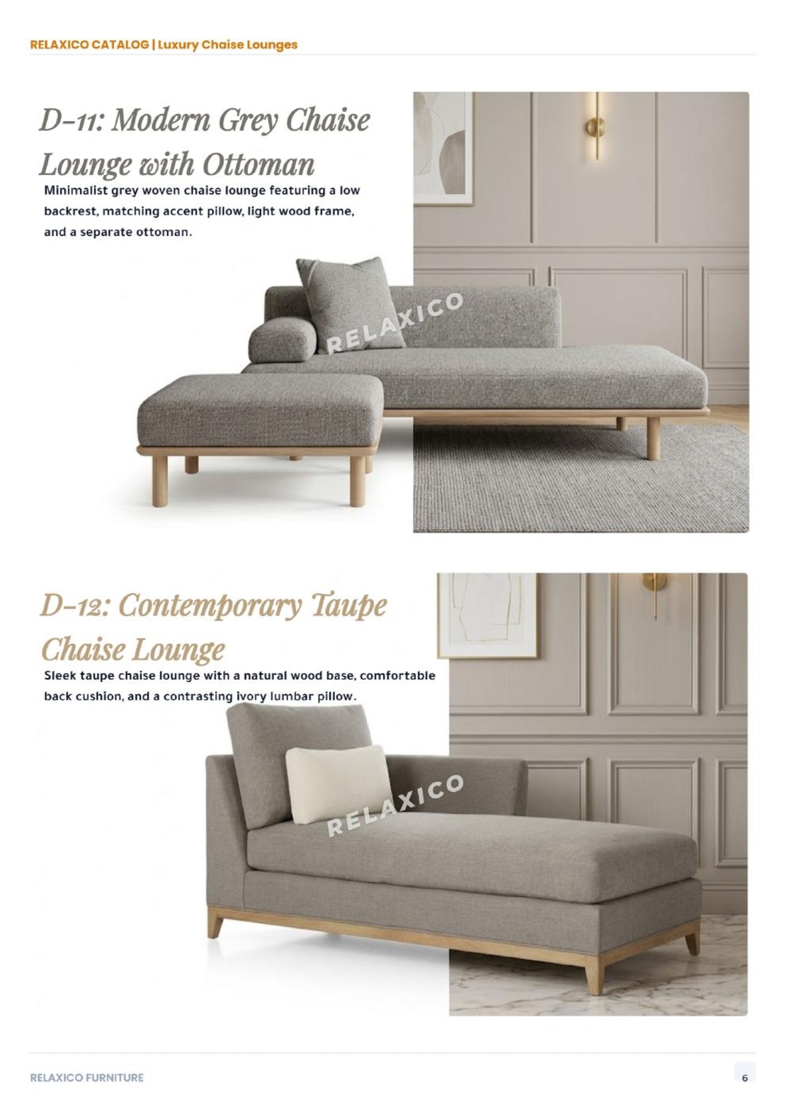 Contemporary Taupe Chaise Lounge