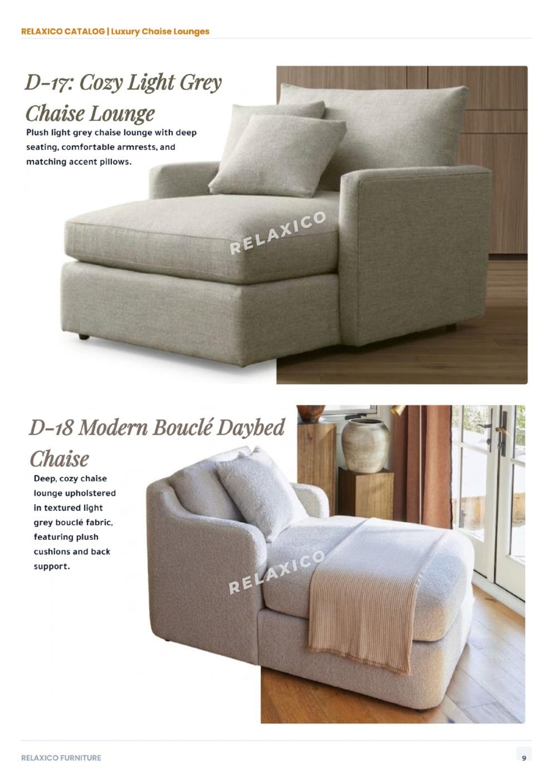 Cozy Light Grey Chaise Lounge