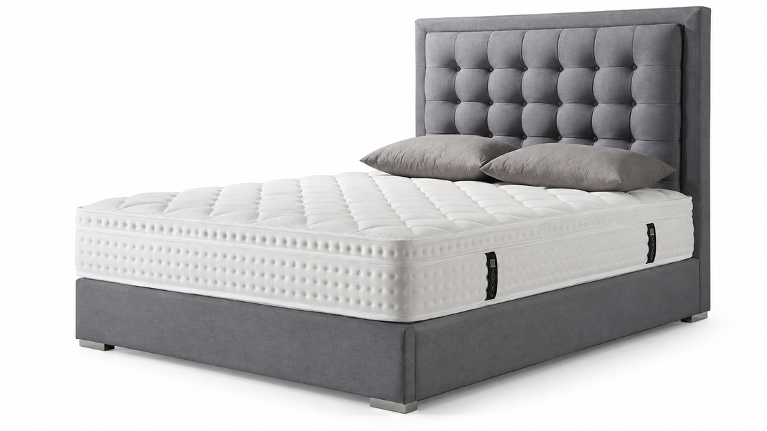 Classic Grey Tufted Bed Frame