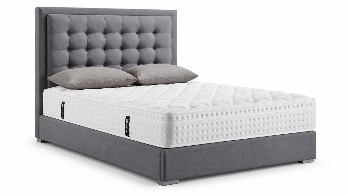 Classic Grey Tufted Bed Frame