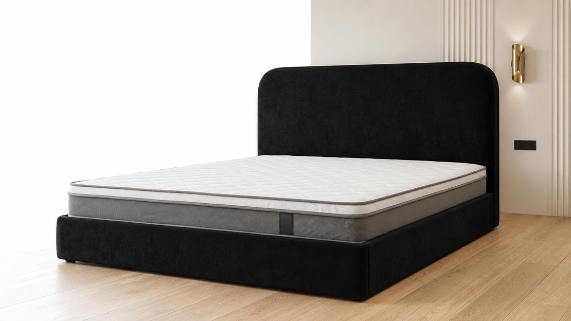 Modern Black Velvet Bed Frame