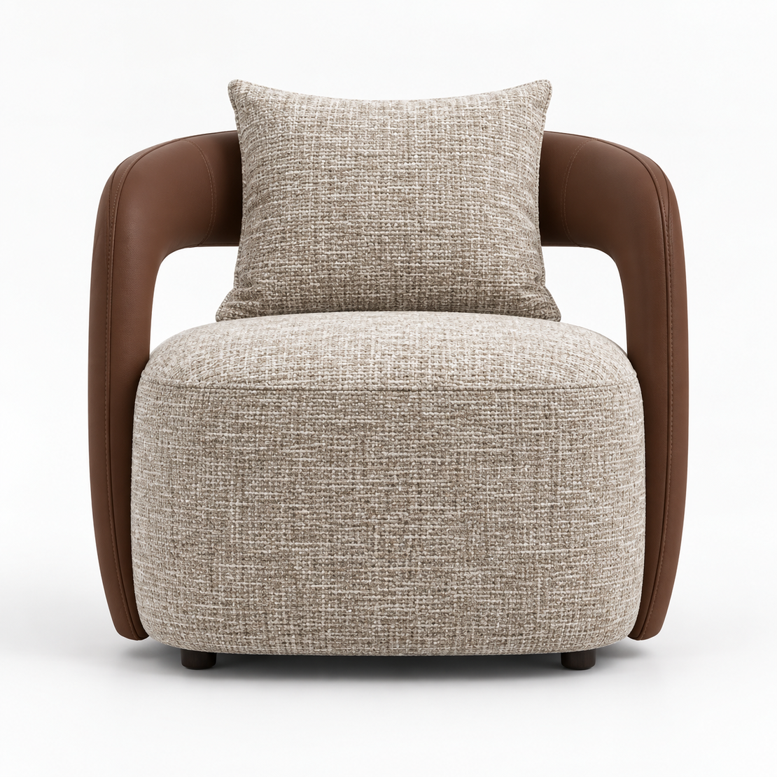 Modern Suede Textured Fabric Lounge Chair