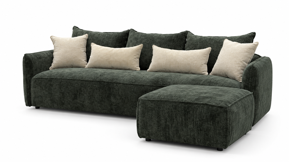 Grey Corduroy Modern Sofa