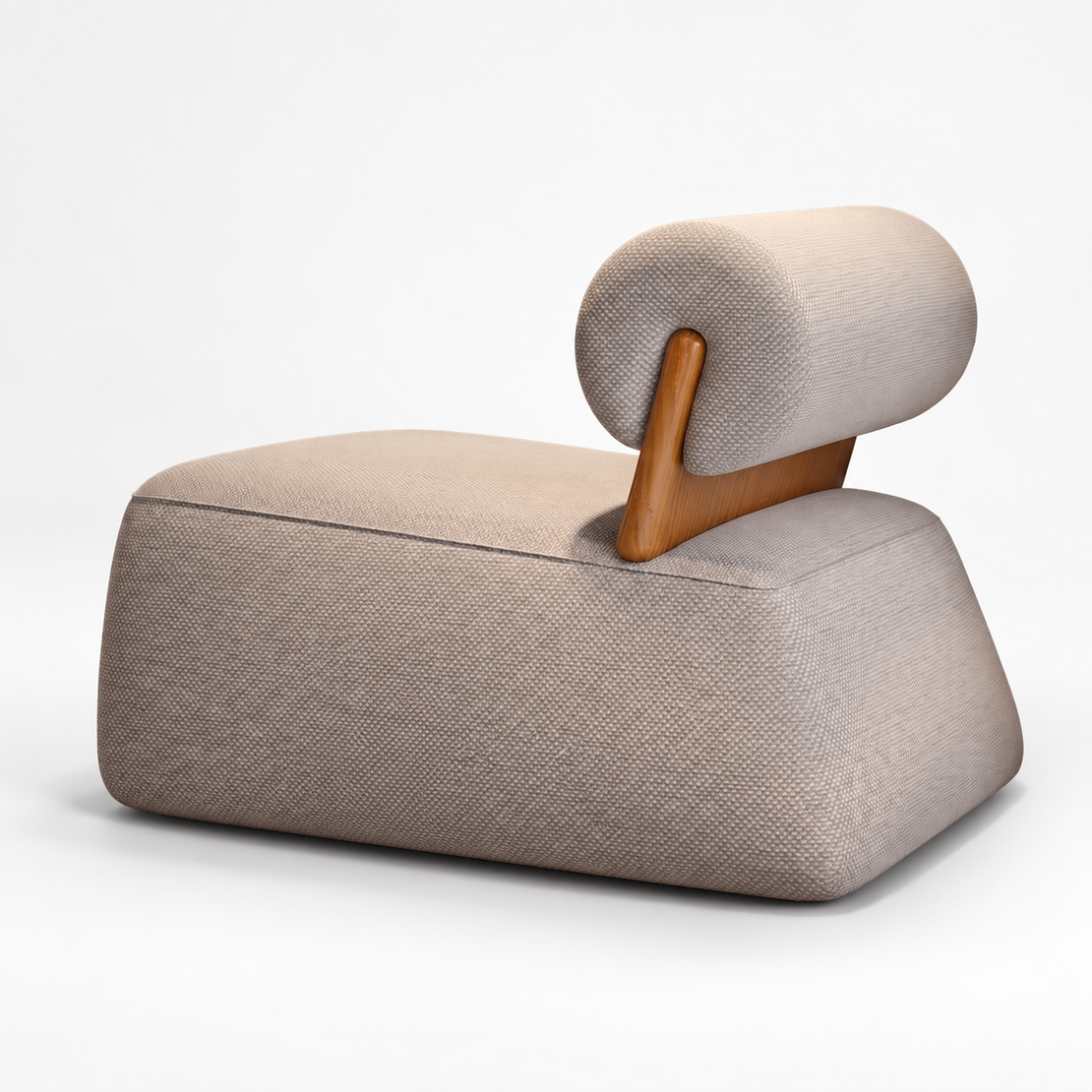Modern Curved Bolster Lounge Chair