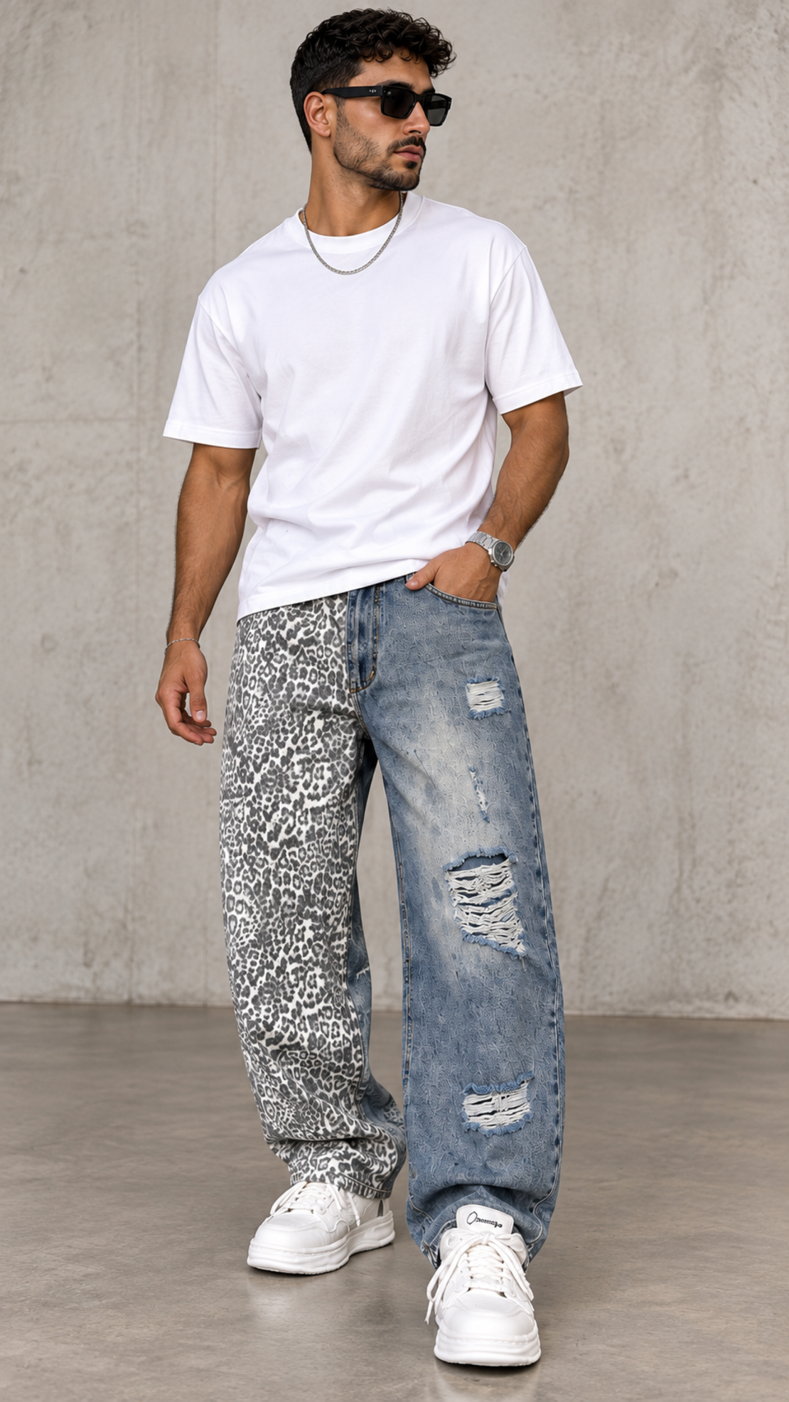 ג׳ינס דואל לאופרד – Baggy Fit