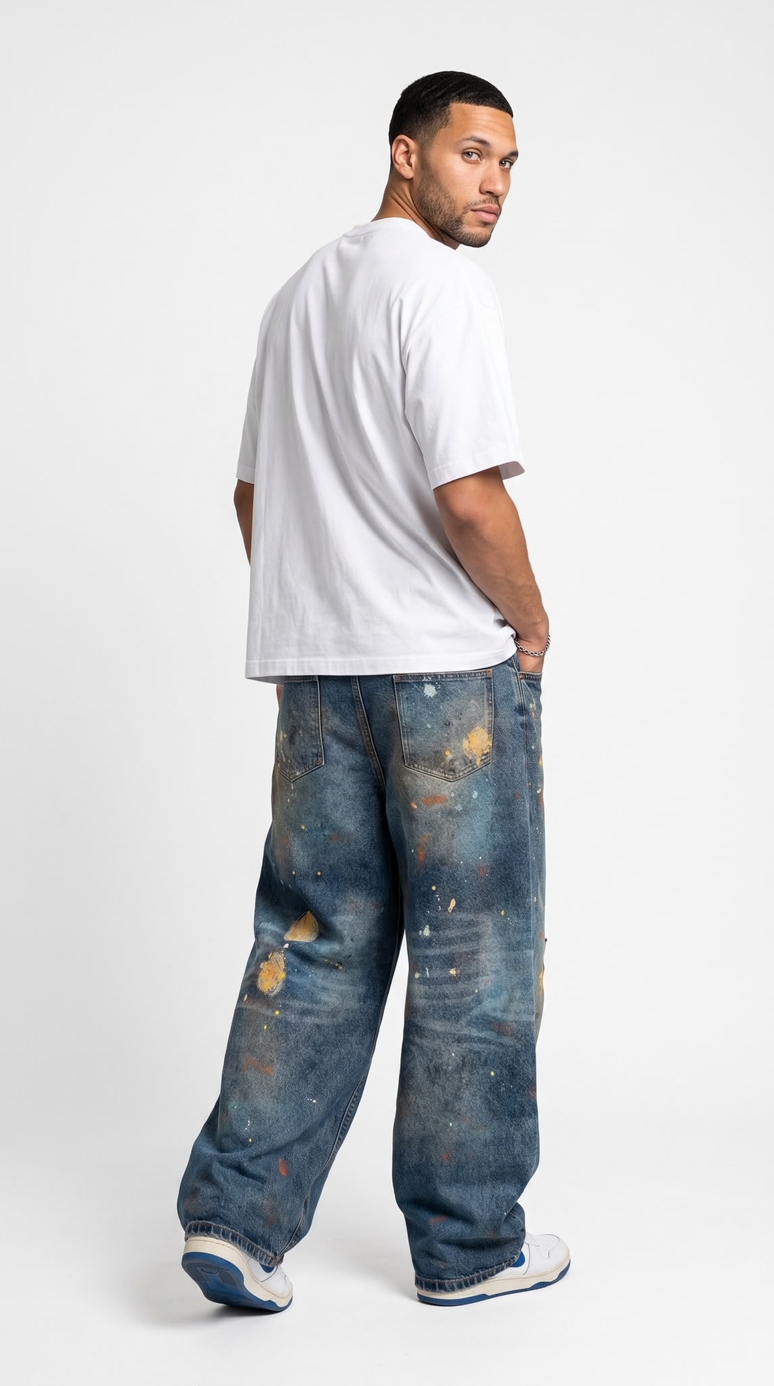 ג׳ינס BAGGY WASH – שטיפה וכתמי צבע