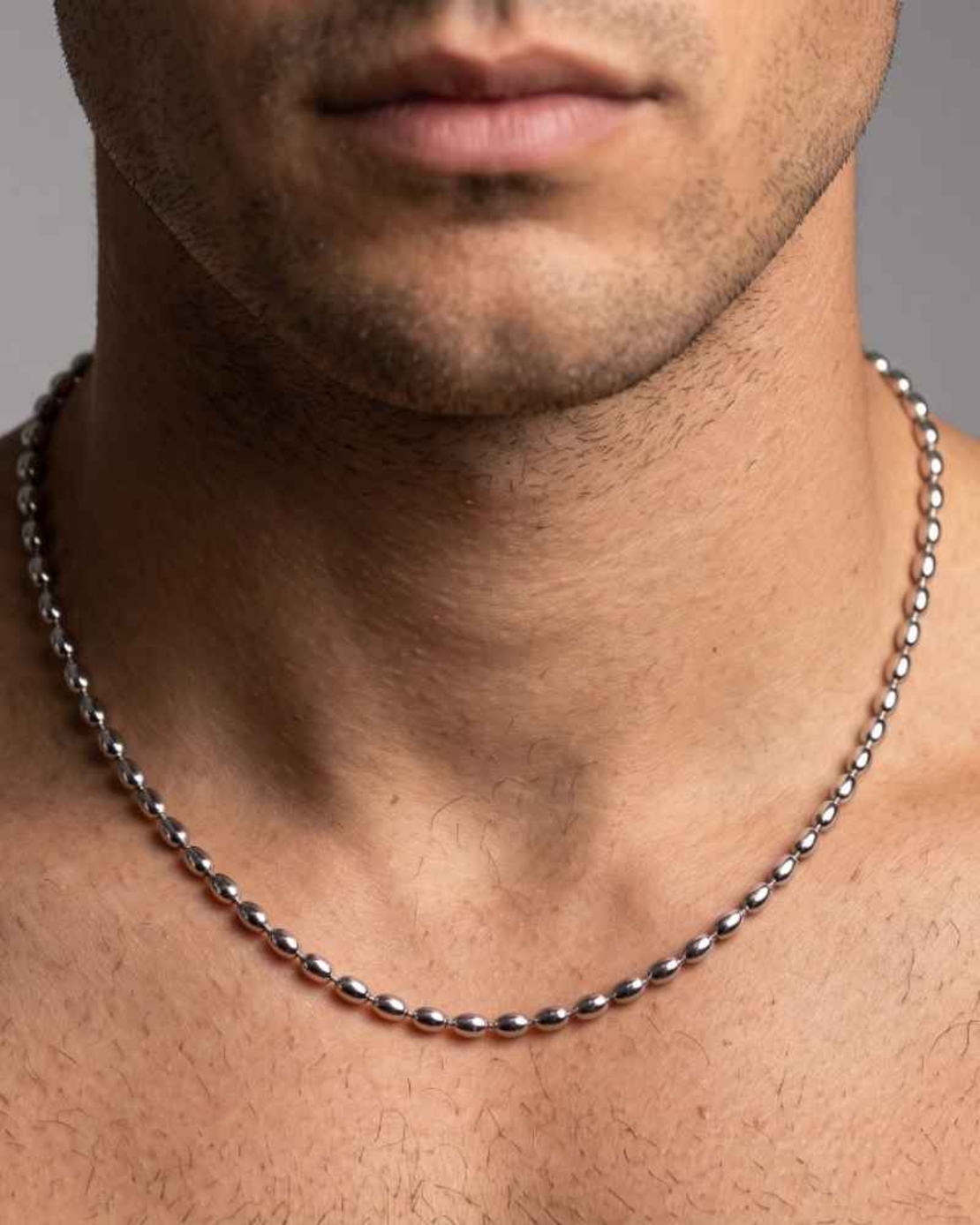 שרשרת חרוזי פלדה לגבר