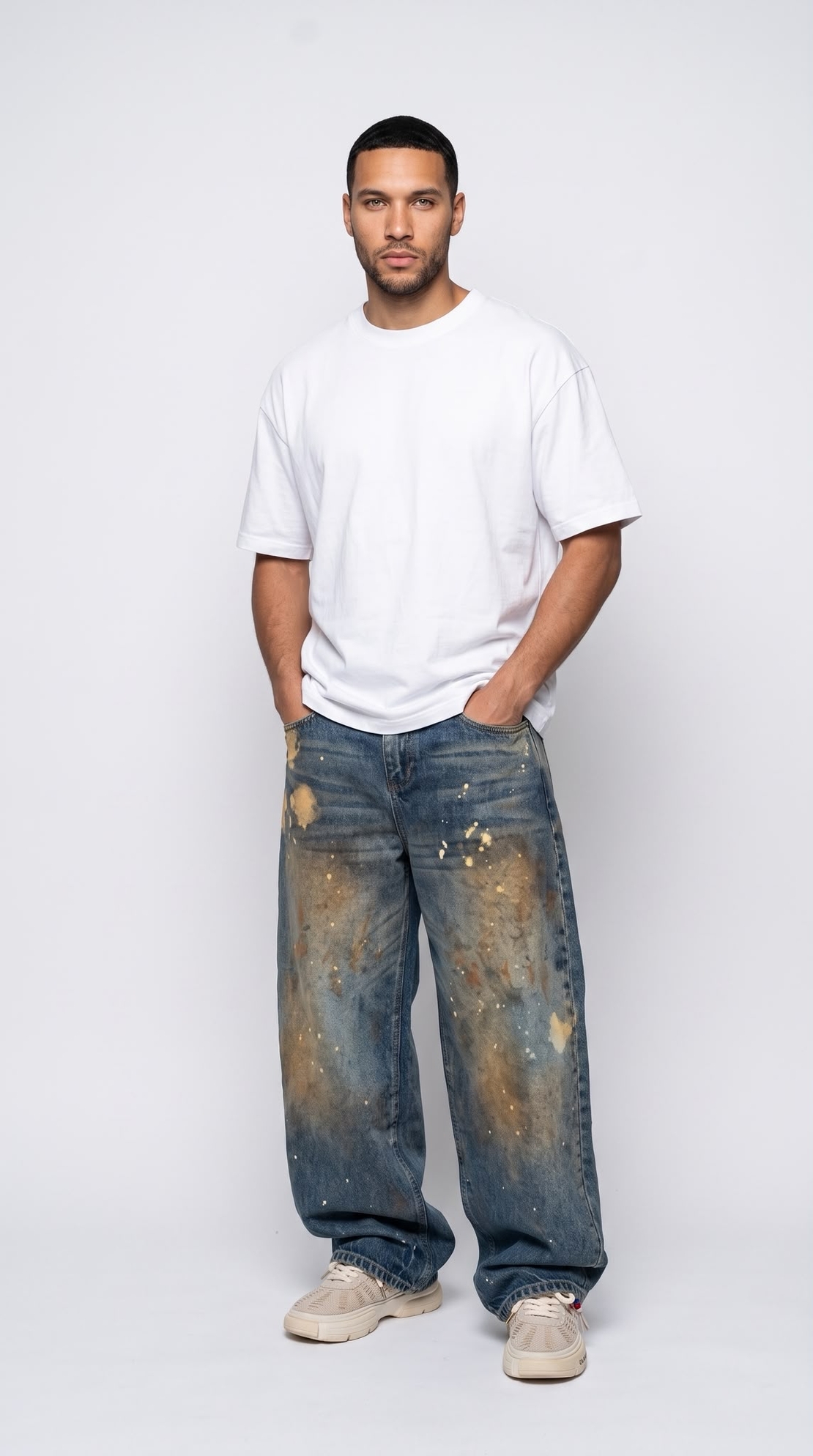 ג׳ינס BAGGY WASH – שטיפה וכתמי צבע