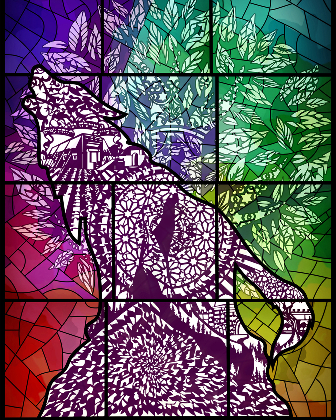 Tribe of Benjamin – The Fierce Wolf in Vibrant Colors