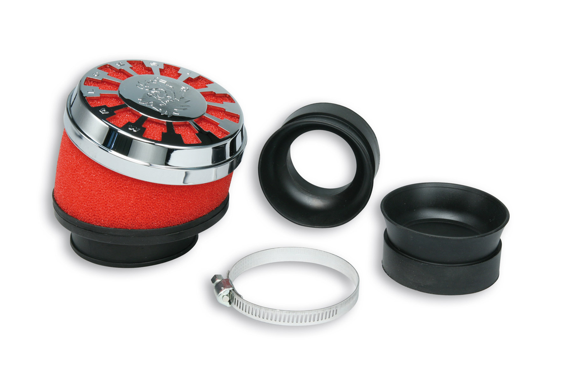מסנן אוויר פתוח Malossi RED FILTER E13 – חיבור 42/50/60 מ״מ בזווית 25°