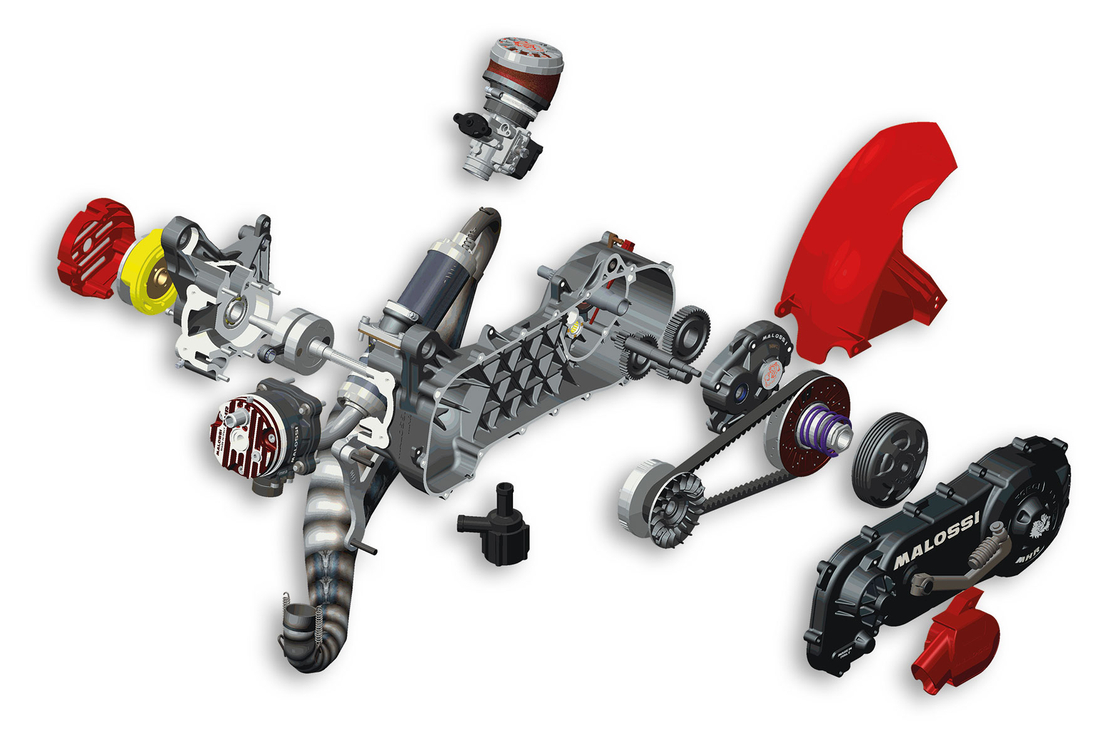 מנוע שלם Malossi RC-One 94cc Yamaha/Minarelli –&nbsp; 50 2T LC 1996–2004
