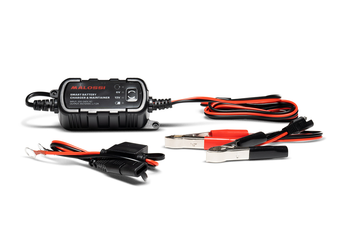 Malossi SMART BATTERY CHARGER & MAINTAINER – מטען ומתחזק מצברים חכם 6V/12V