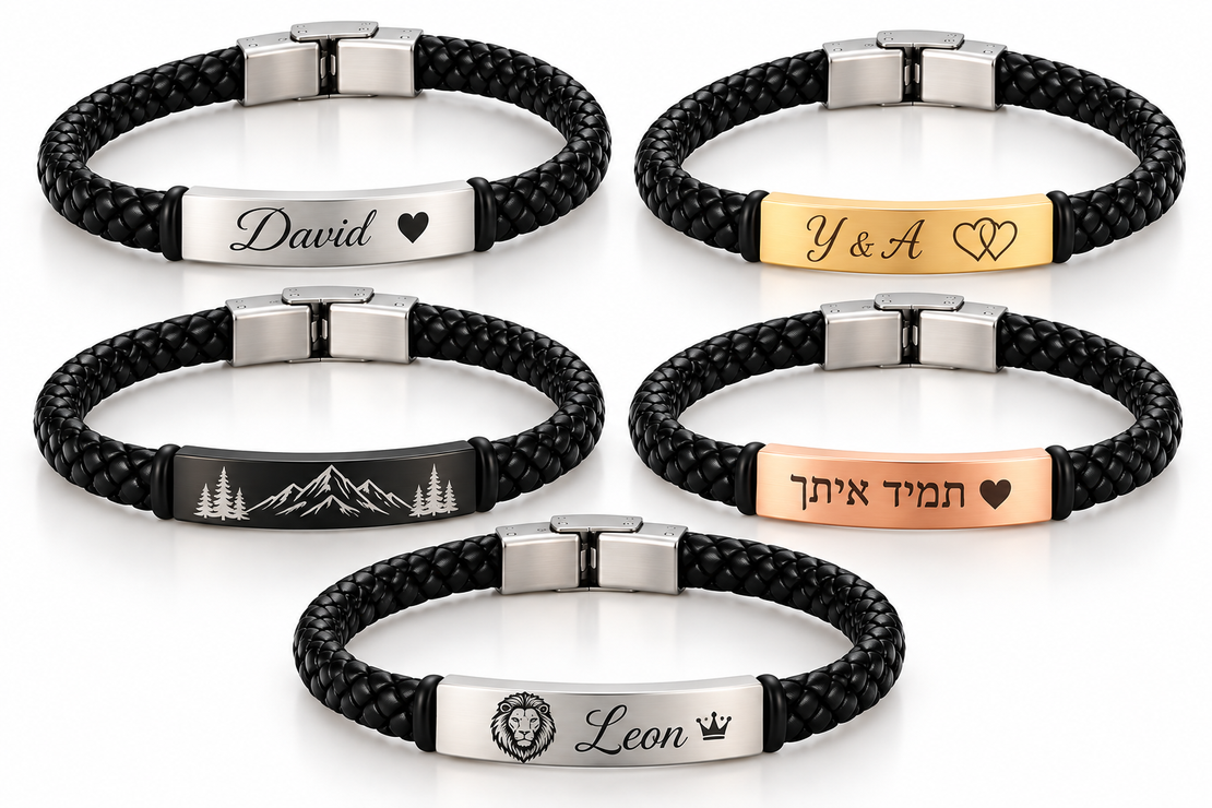 צמיד בעיצוב אלגנטי מעור קלוע