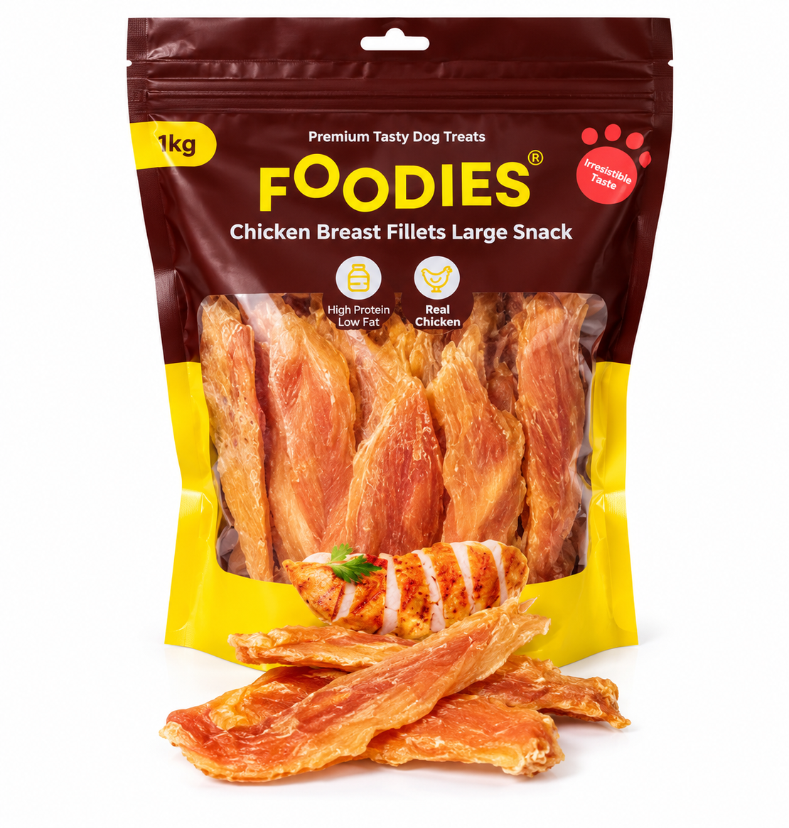 חטיף FOODIES לכלבים – פילה חזה עוף, 1 ק״ג
