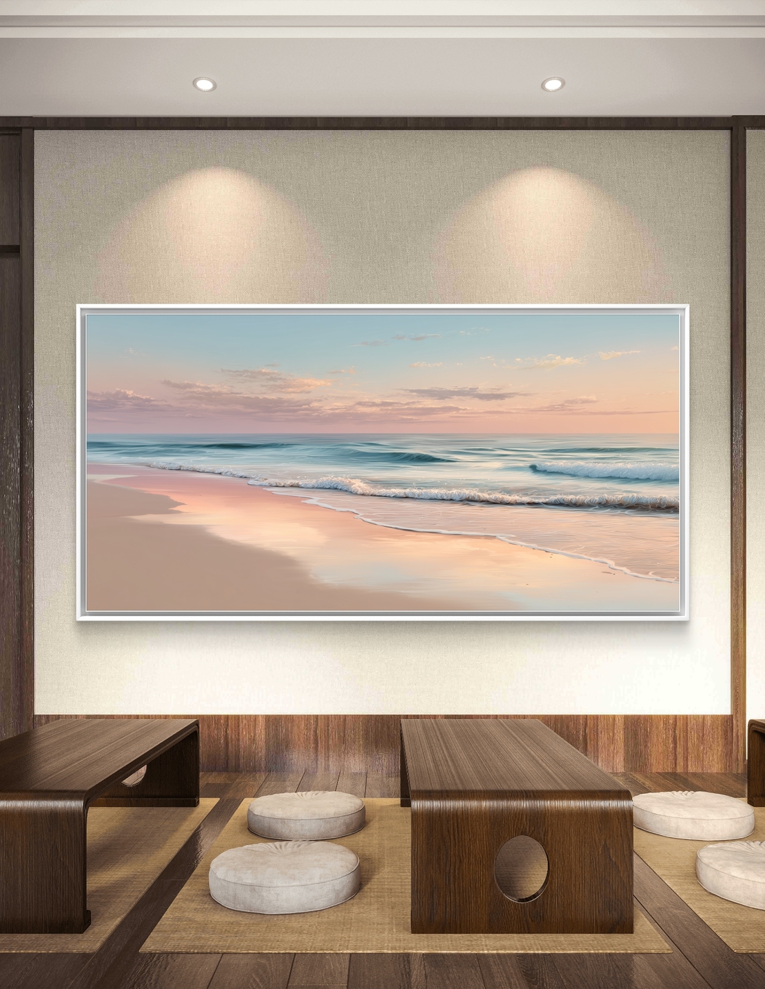 תמונת נוף ים יוקרתית לסלון בעיצוב מרגיע
