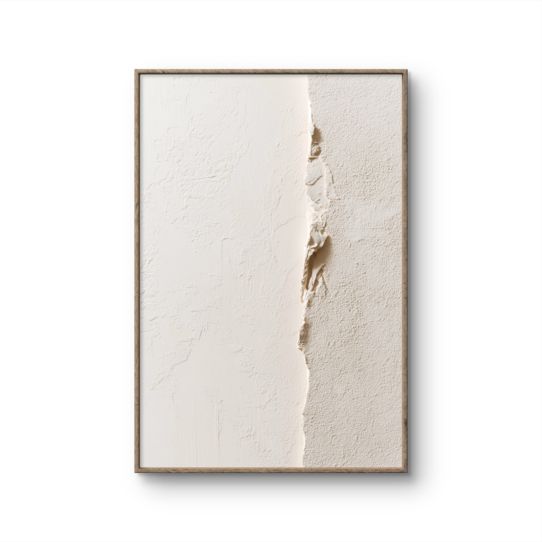 תמונת קנבס בגווני שמנת עם טקסטורה עדינה ושבר מודרני