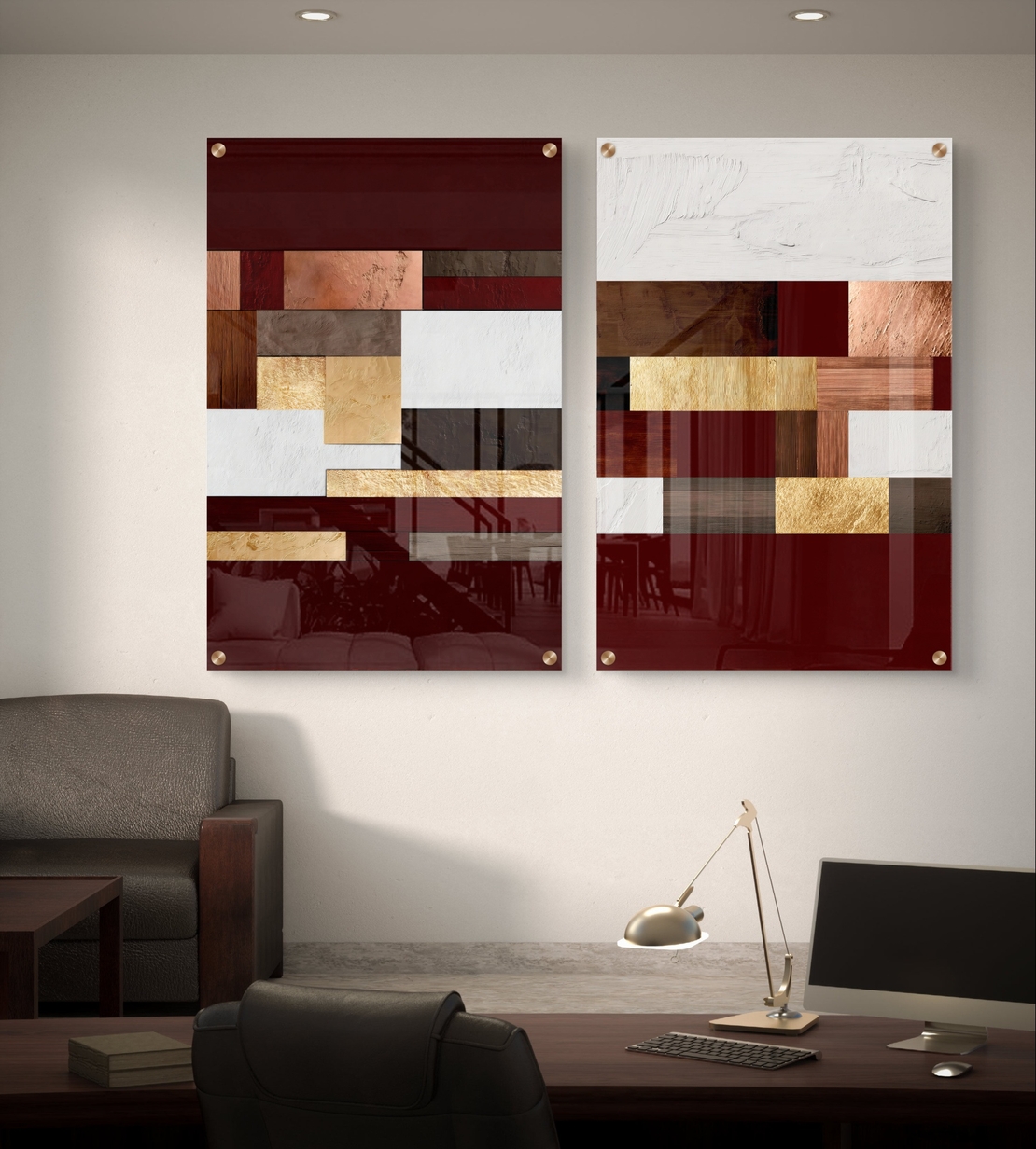 זוג תמונות זכוכית לסלון / חדר שינה 