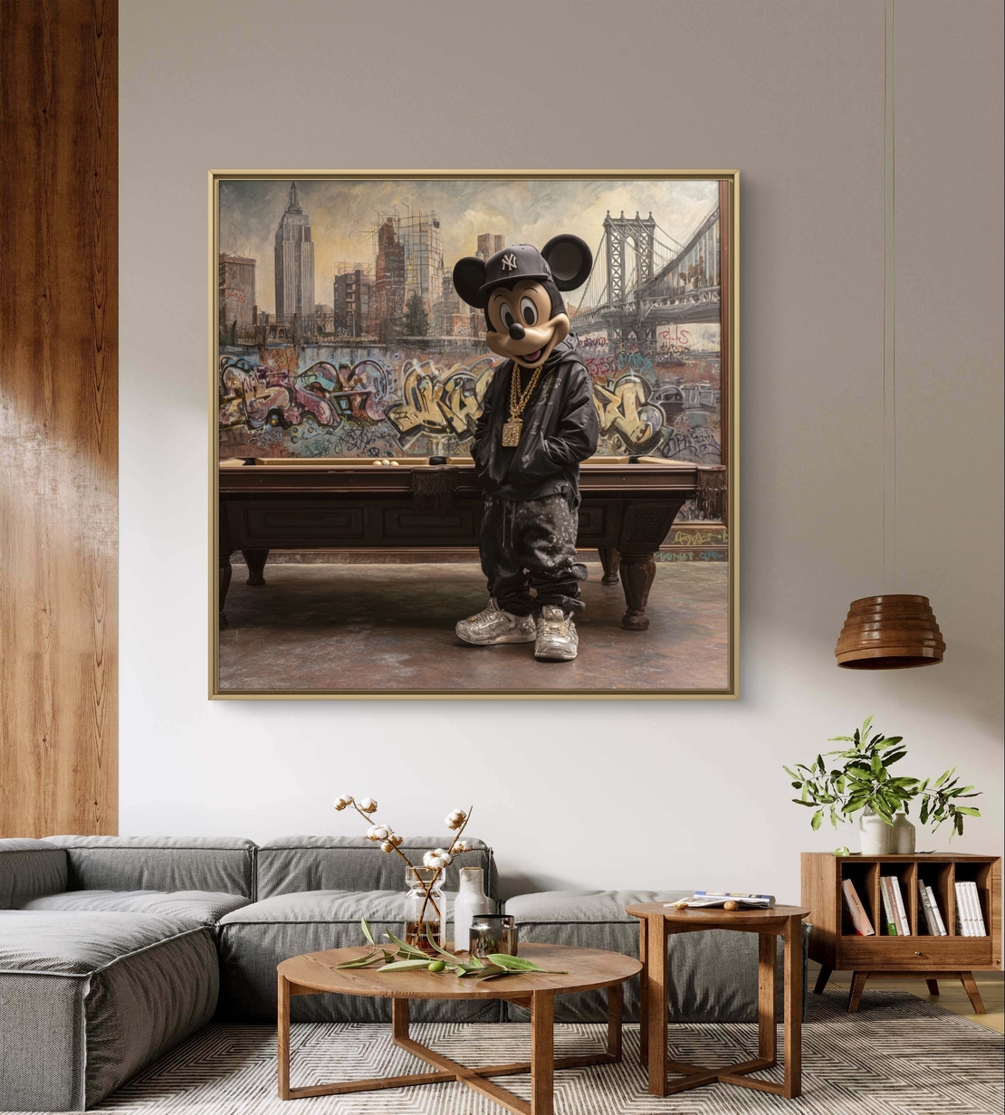 תמונת אמנות עם אופי צעיר וסטייל היפ הופ לקיר מרכזי.