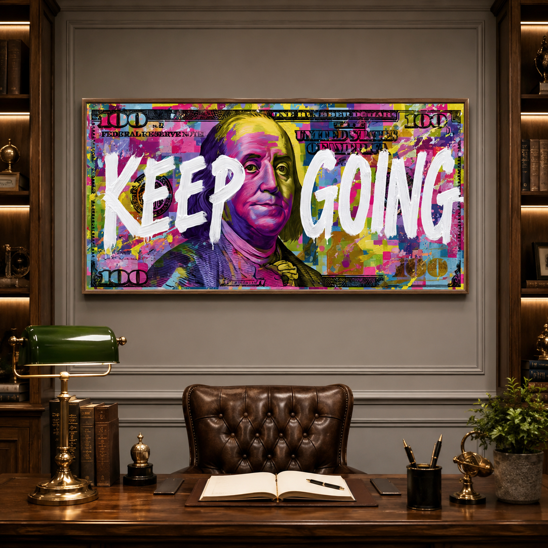 Keep Going Premium - תמונת קנבס רחבה צבעונית למשרד מודרני – דגם DK4584