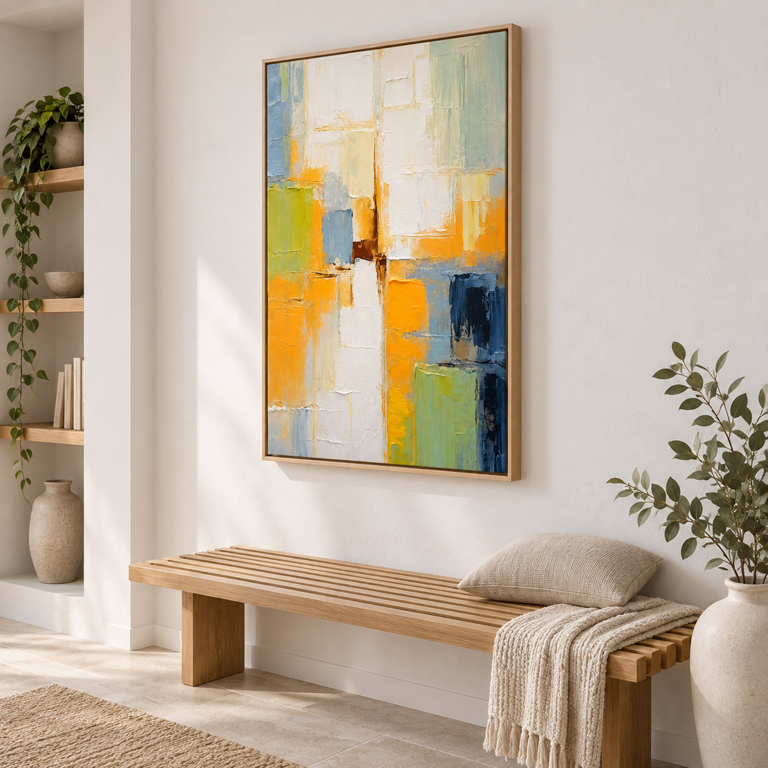 תמונת קנבס פרימיום אבסטרקט גאומטרי בצבעי אביב | דגם PR3882
