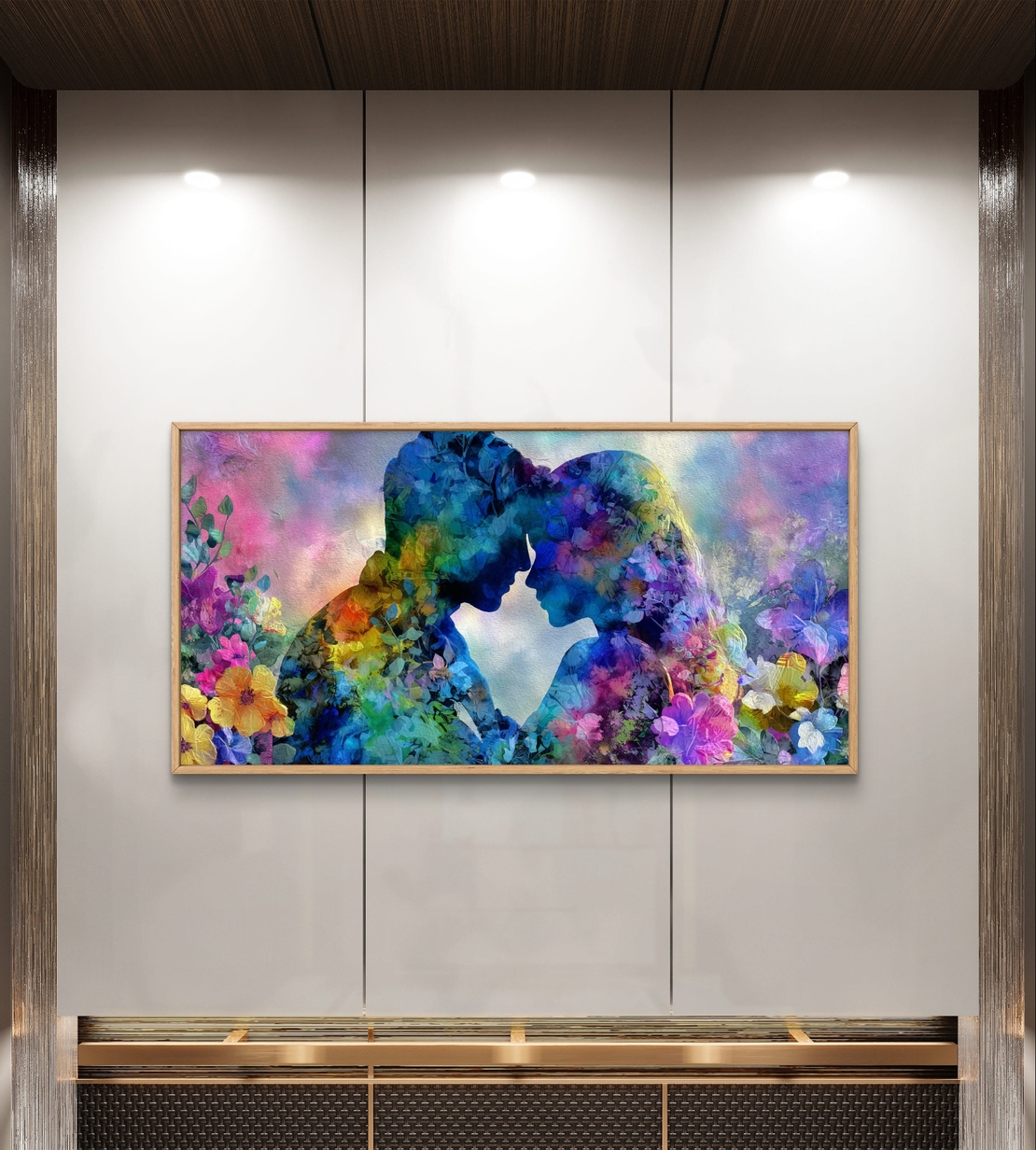 תמונת קנבס לסלון/חדר שינה | אהבה בצבעים | דגם - CS4671