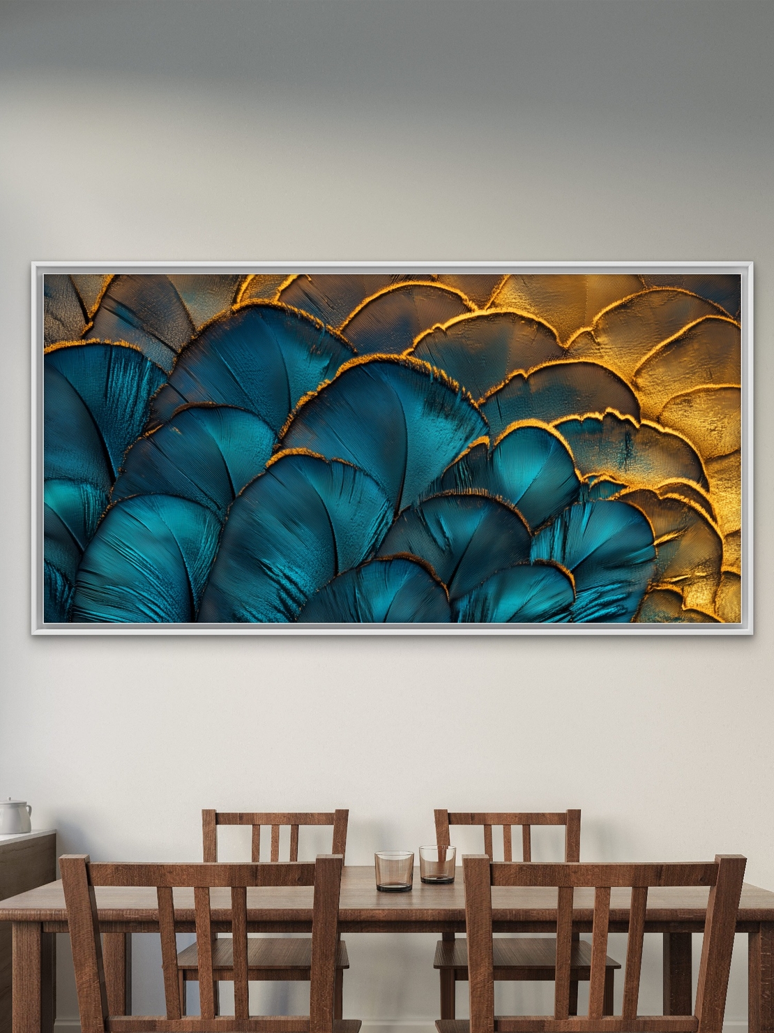 תמונת קנבס בגווני טורקיז וזהב עם טקסטורה אלגנטית ועומק חזותי – NEXTGEN BY BAR