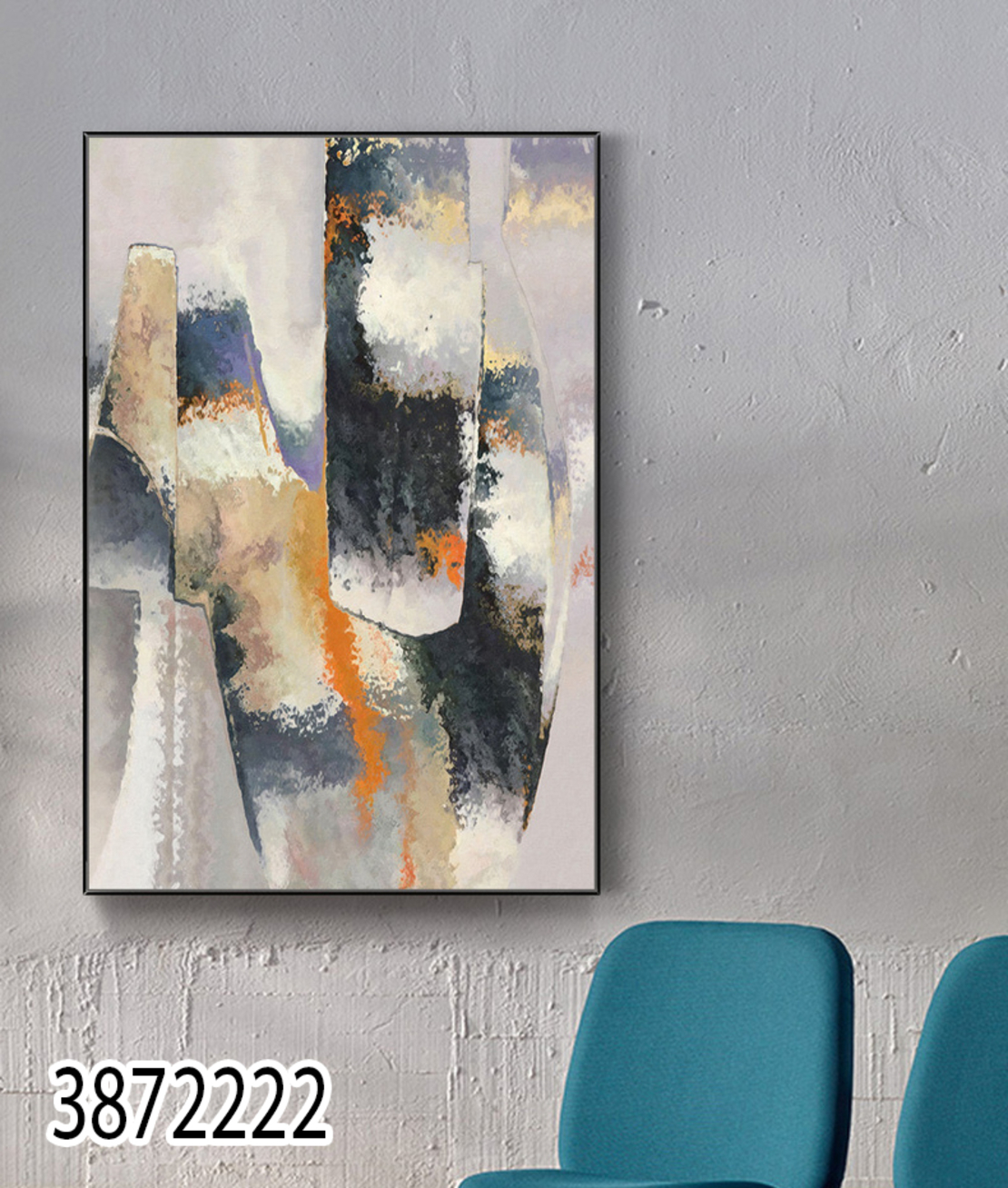 תמונה לסלון או למשרד מודפסת על קנבס כותנה אבסטרקט-מודרני דגם 3872222