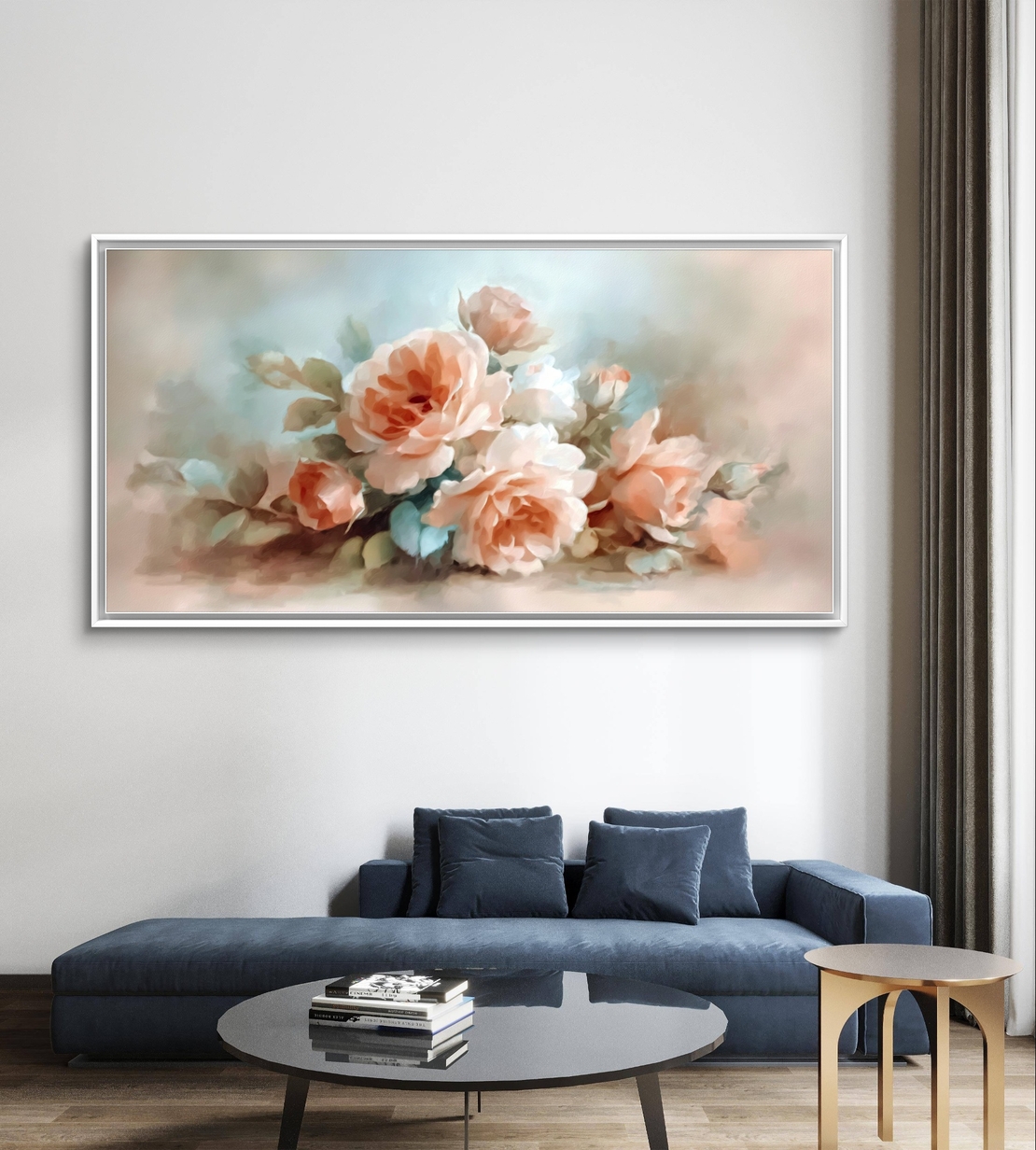 תמונה רומנטית עם פרחי ורדים בגוונים בהירים ועדינים.