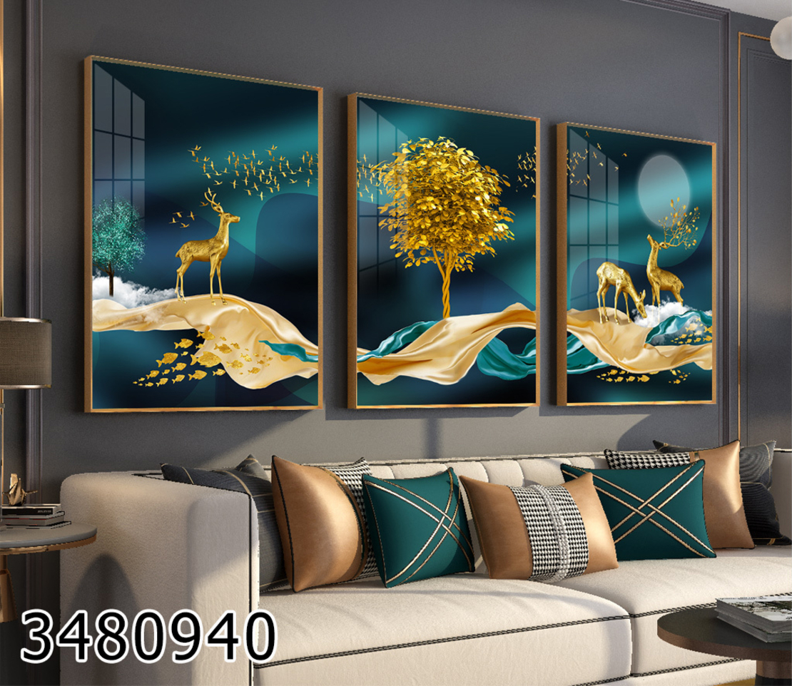 שלשה על קנבס לסלון דגם 3480940