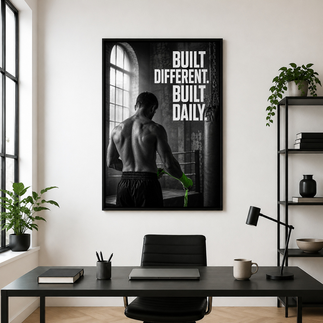 תמונת קנבס מוטיבציה כושר BUILT DIFFERENT | דגם MV103