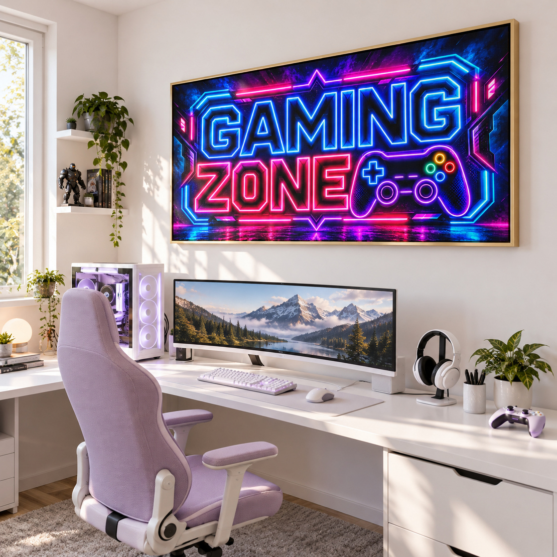 תמונת קנבס GAMING ZONE בניאון | דגם GA7773
