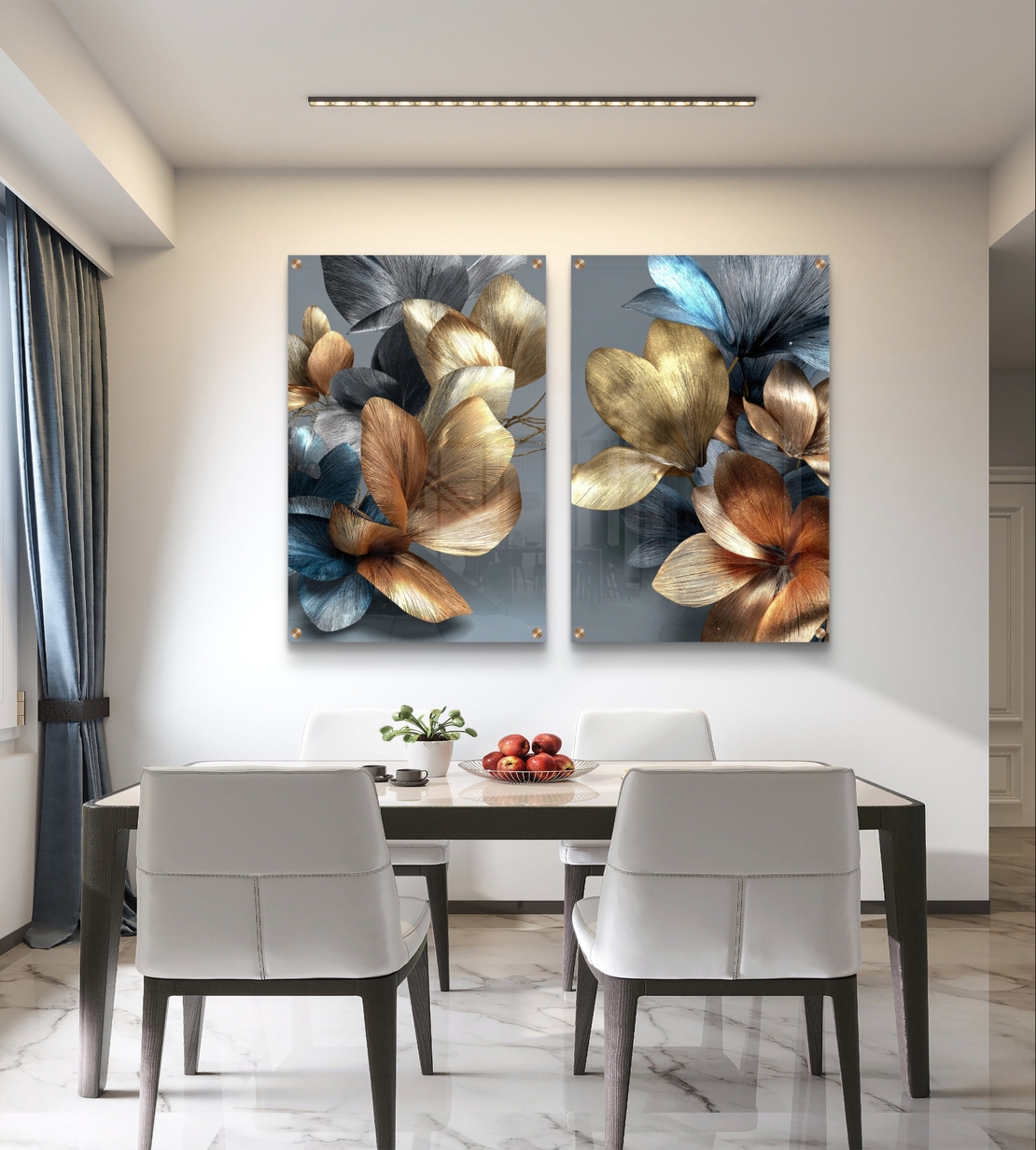 זוג תמונות זכוכית לסלון / חדר שינה 