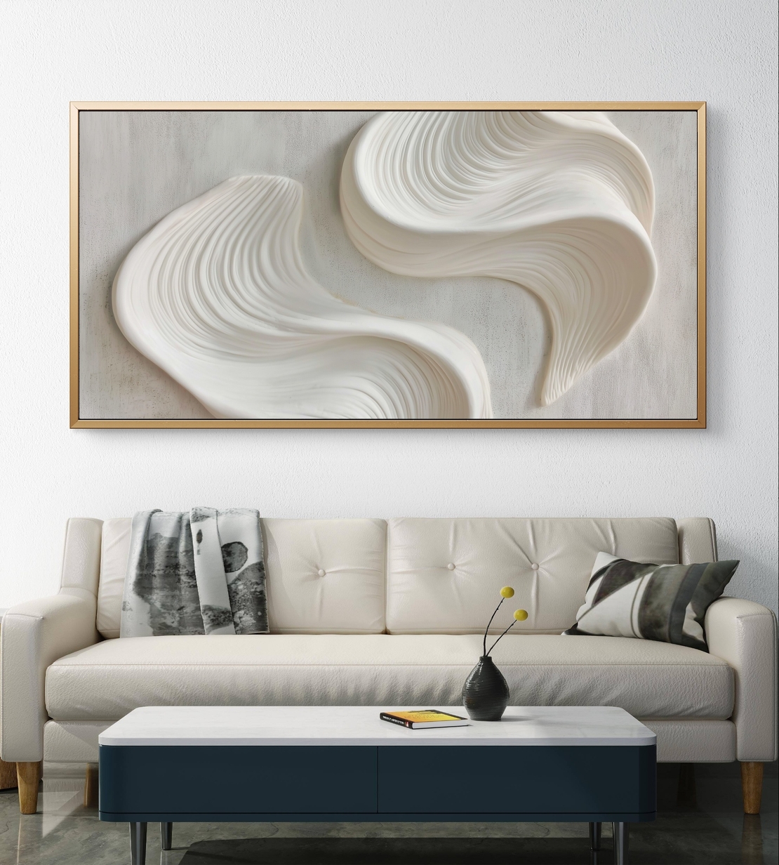 תמונת קנבס לסלון/חדר שינה | זרימה שקטה | דגם - CR8853