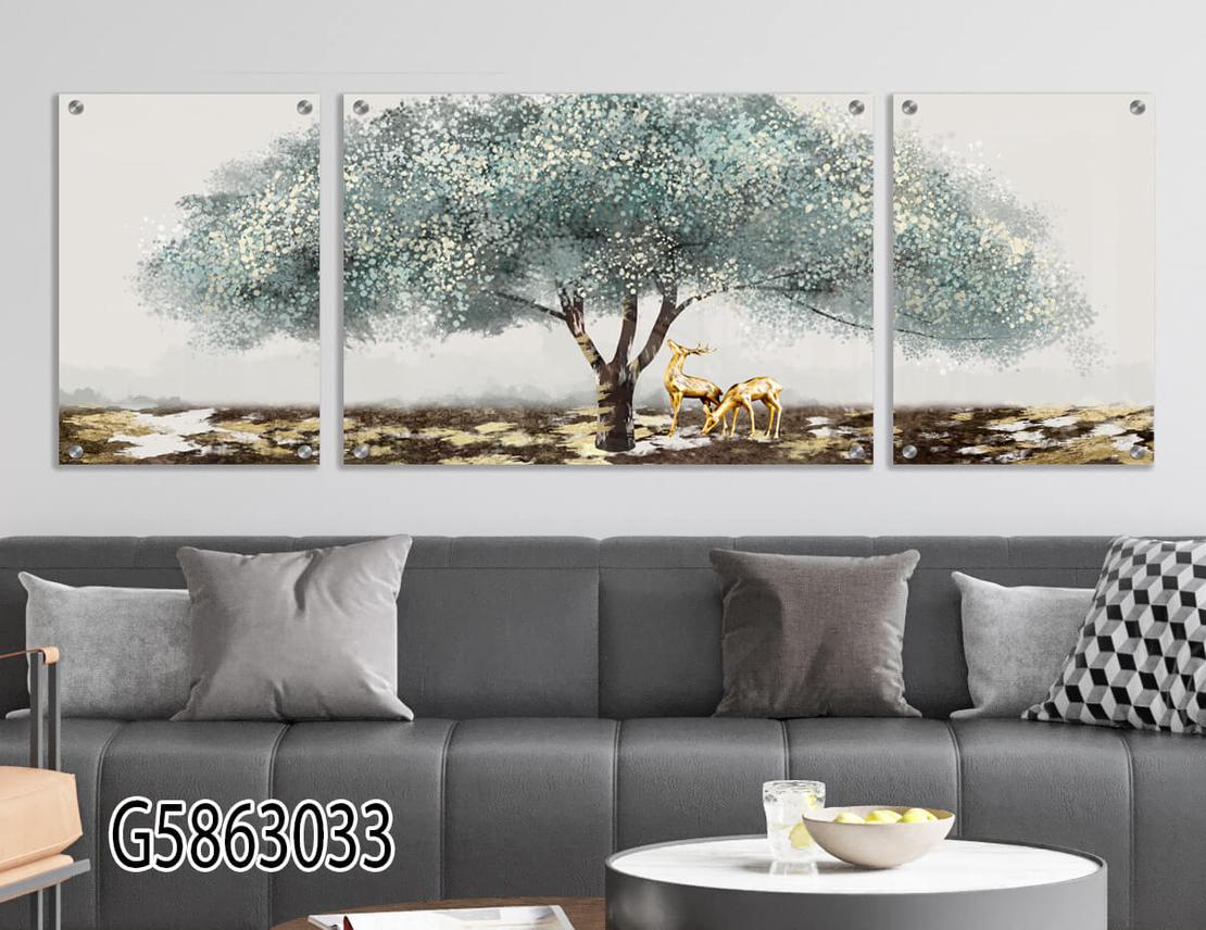 תמונה מחולקת לסלון מודפסת על זכוכית דגם G5863033