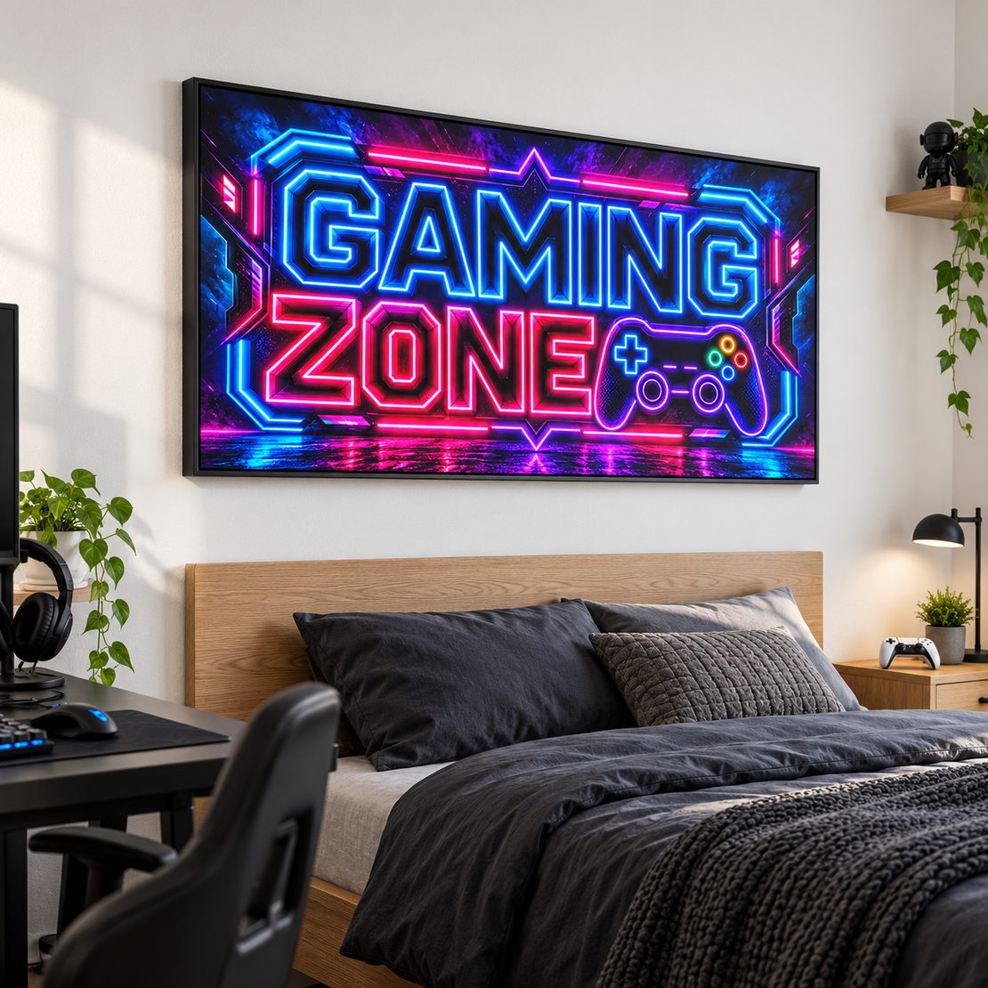 תמונת קנבס GAMING ZONE בניאון | דגם GA7773