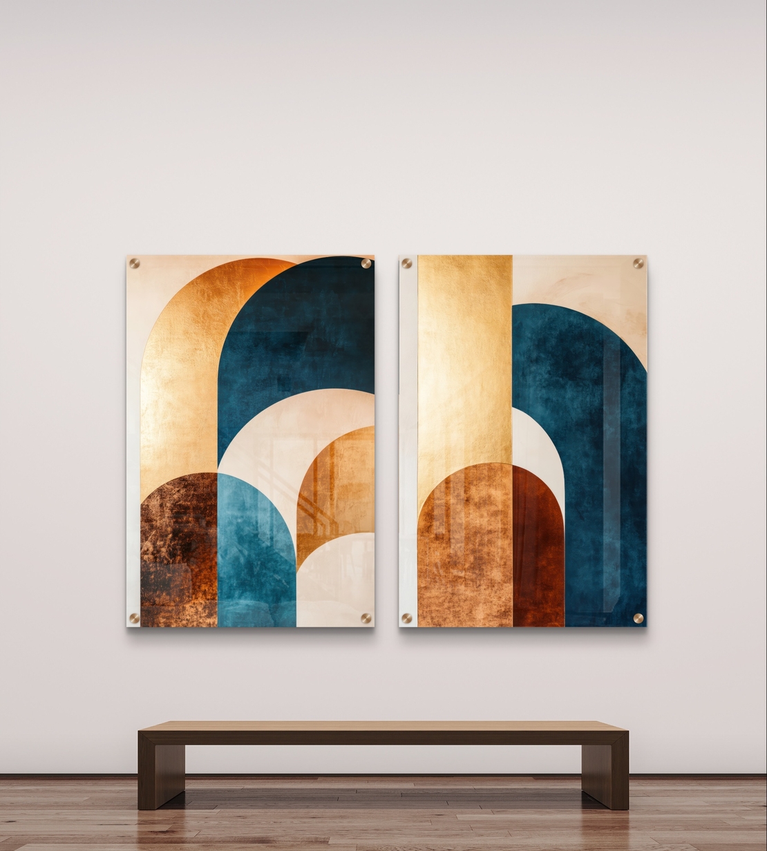 זוג תמונות זכוכית לסלון / חדר שינה 