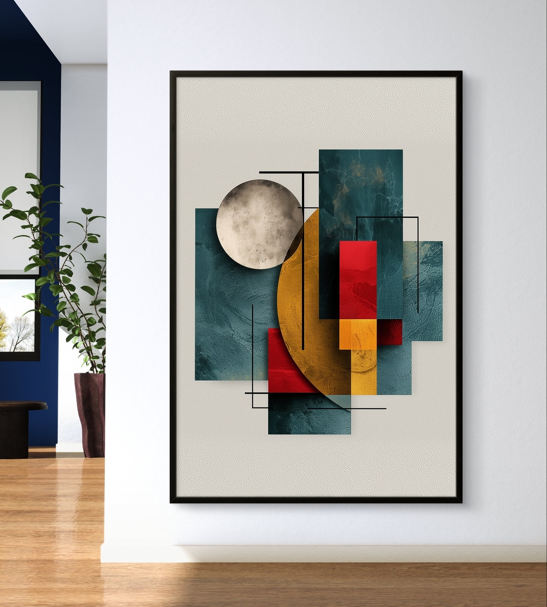 תמונת קיר אבסטרקט הדפסה חלקה לא תבליט בסגנון עכשווי