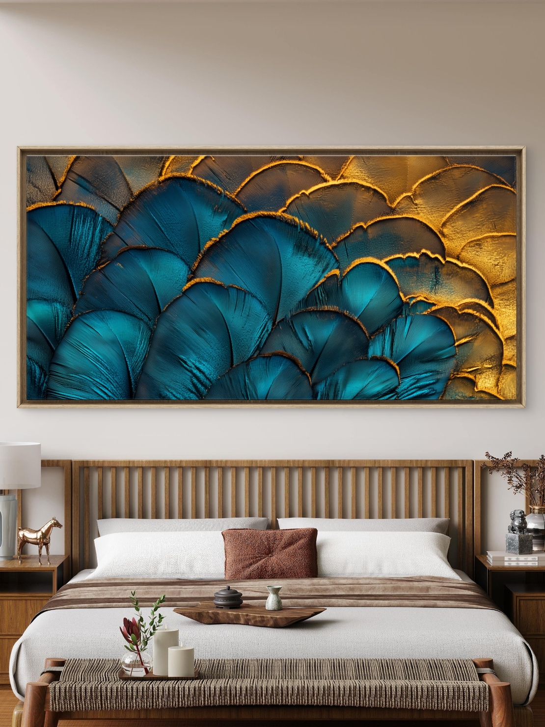 תמונת קנבס בגווני טורקיז וזהב עם טקסטורה אלגנטית ועומק חזותי – NEXTGEN BY BAR