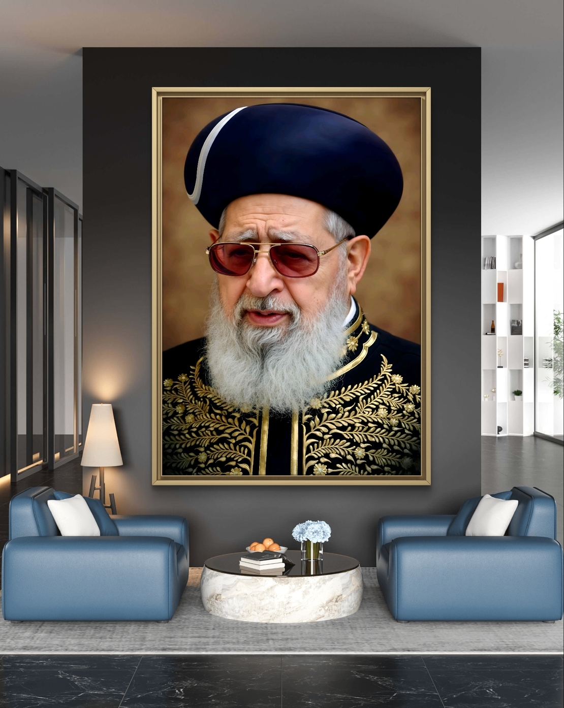 תמונת קנבס מרשימה של הרב עובדיה יוסף, בעיצוב קלאסי ומרהיב מתוך קולקציית 