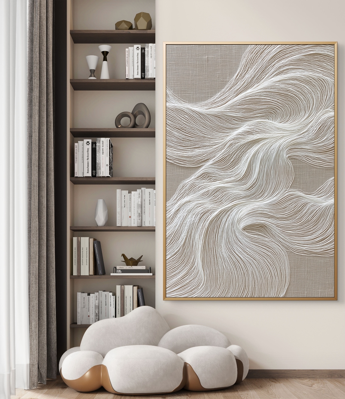 יצירת קנבס אבסטרקטית עם תנועה רכה על רקע טבעי