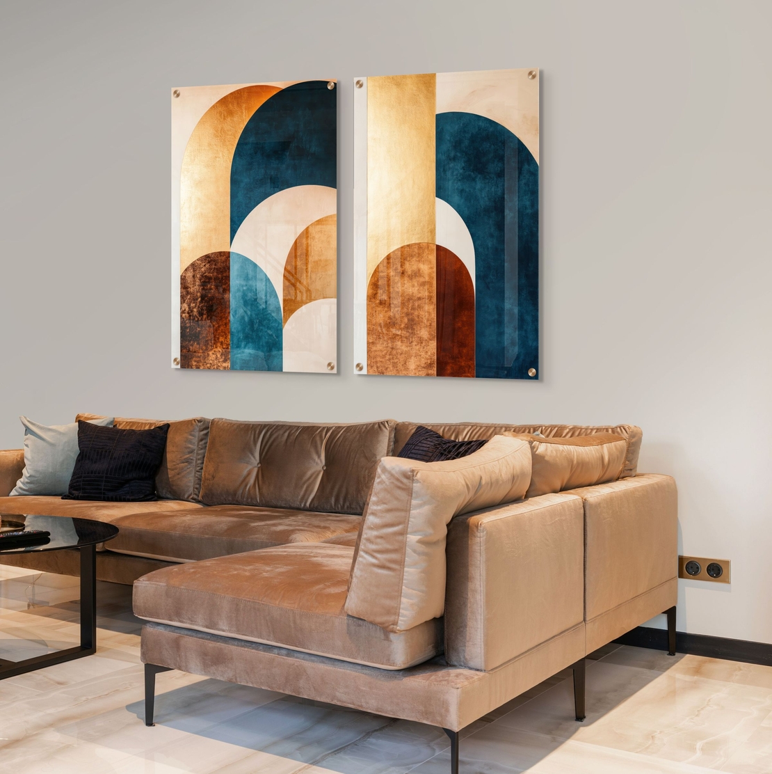 זוג תמונות זכוכית לסלון / חדר שינה 