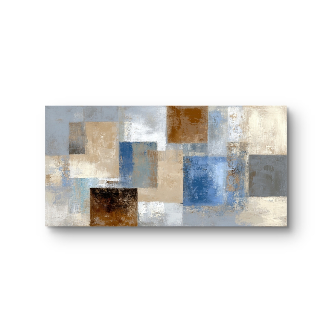 תמונת קיר רוחבית מודרנית – אבסטרקט מלבנים צבעוניים בגוונים רגועים ונקיים