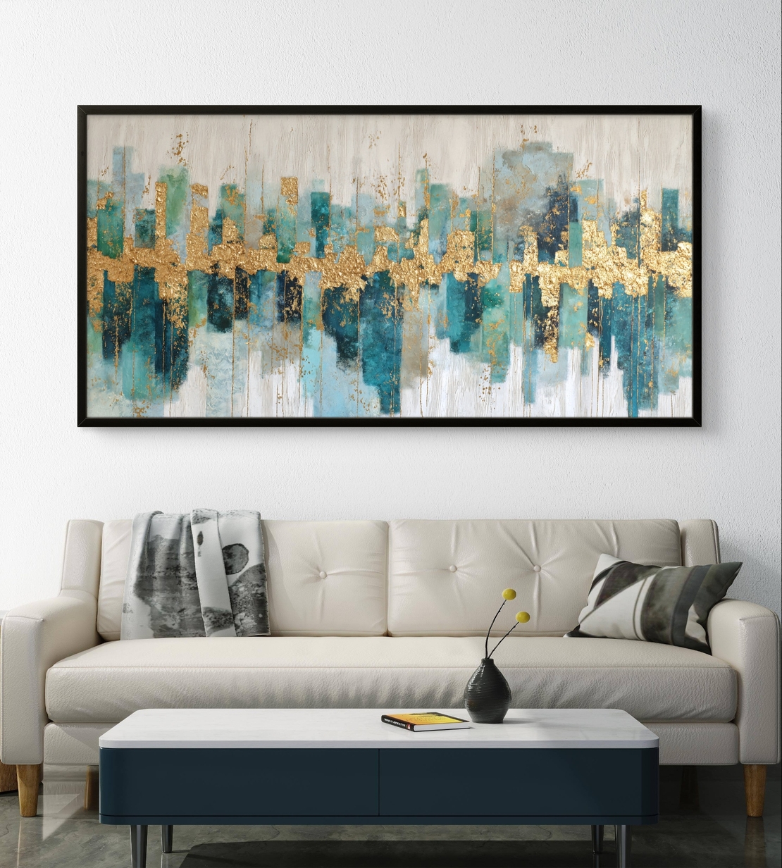 תמונת קנבס לסלון/חדר שינה | קו הזהב העירוני | דגם - CR8854