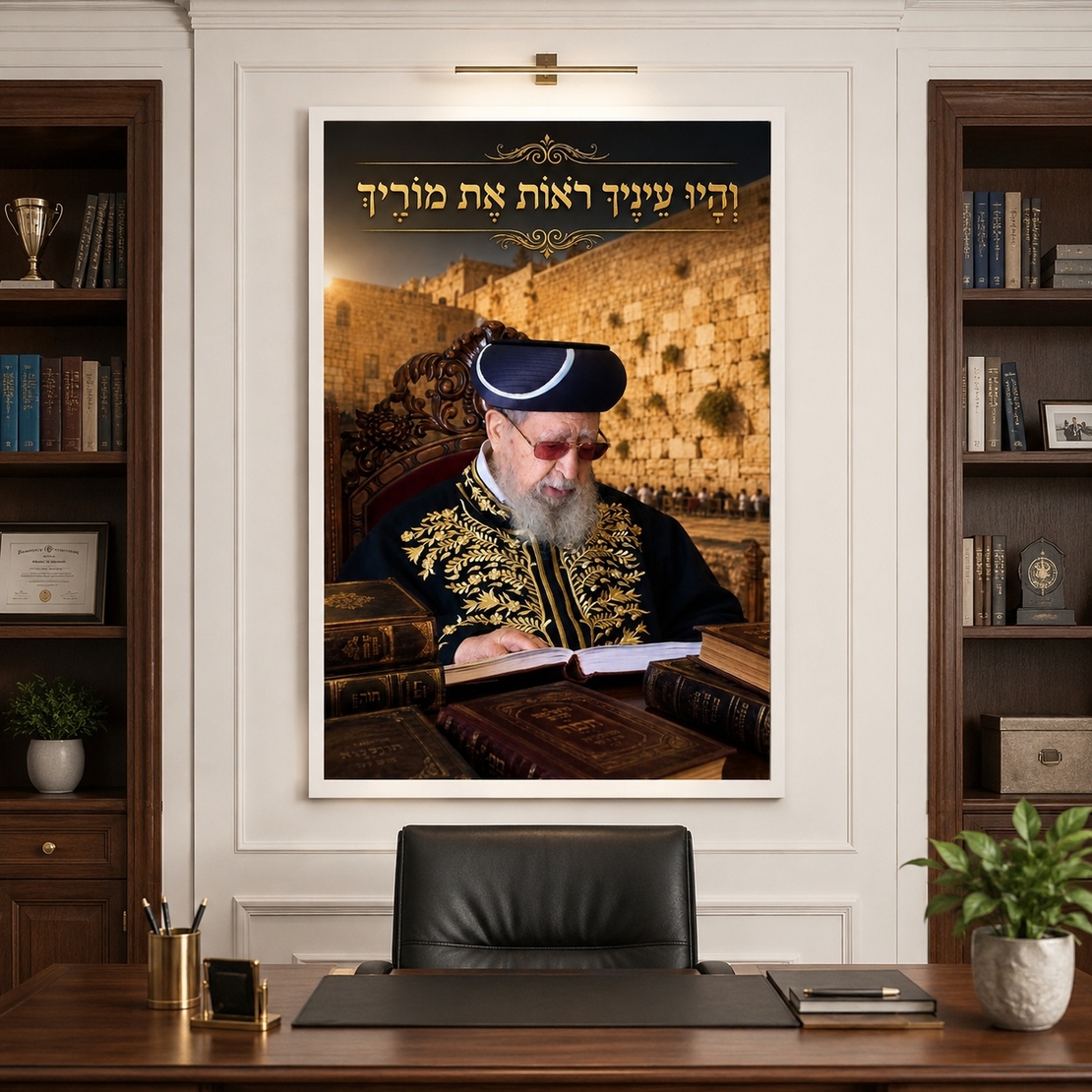 והיו עיניך רואות את מוריך – תמונת קנבס רבנית יוקרתית | RB451