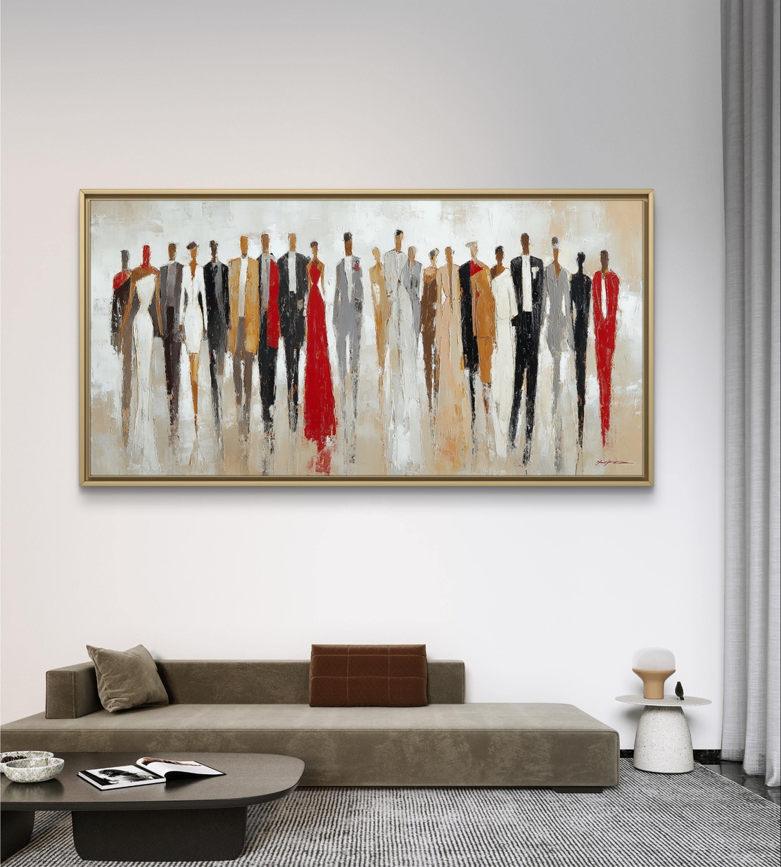 תמונת קיר אלגנטית בגווני שמנת ואדום מבית תכשיט לבית